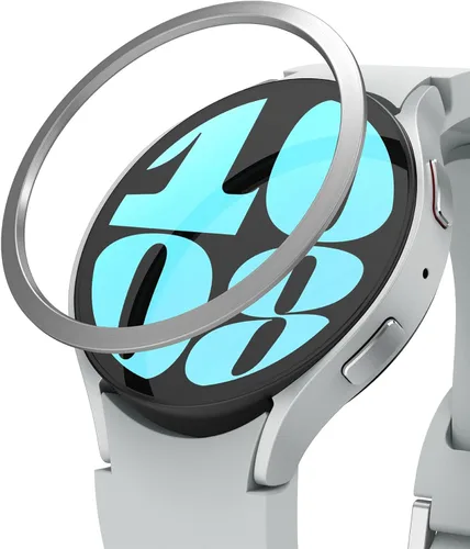 Vista 2 de Ringke Funda de estilo bisel compatible con Samsung Galaxy Watch 6 de 1.732 pulgadas [44-04 (ST) plateada] + vidrio compatible con Samsung Galaxy