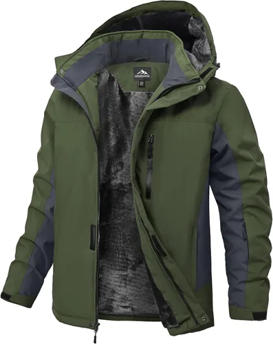 Vista 12 de Chaqueta de nieve de invierno para hombre, impermeable, para esquí, snowboard, lluvia, abrigo, con capucha aislada, forro polar