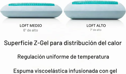 Vista 2 de Z Gel almohada de espuma viscoelástica con funda de terciopelo extraíble