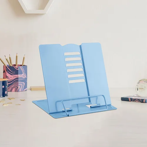 Vista 20 de MSDADA Soporte de escritorio pequeño para libros, soporte de metal para libros de lectura, soporte ajustable para libros de cocina, soporte