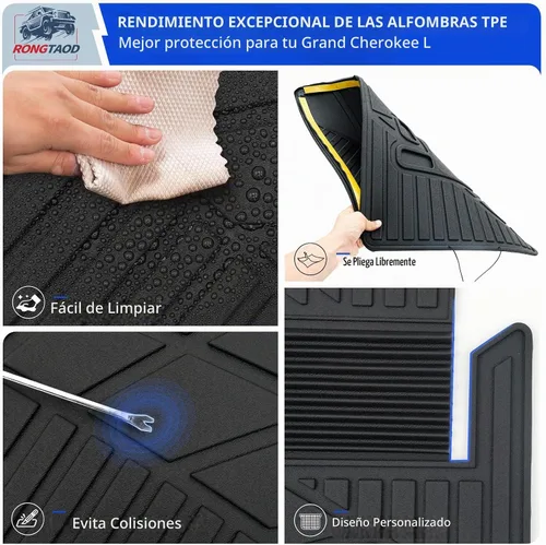 Vista 9 de Rongtaod Alfombrilla para maletero y respaldo para Jeep Grand Cherokee L