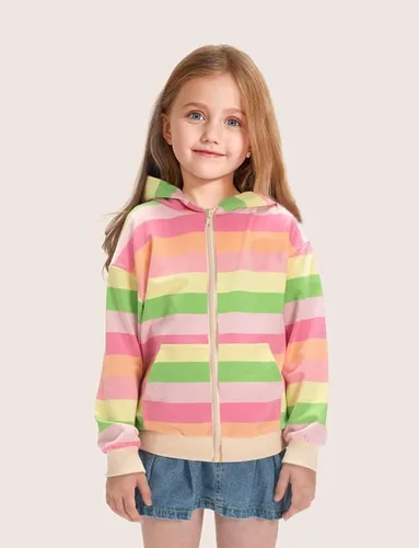 Vista 2 de Little Hand Sudadera con capucha para niñas y niños pequeños, de algodón, con cremallera, para 2-7T