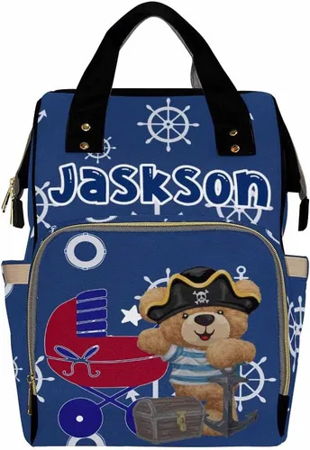Vista 32 de Mochilas personalizadas con nombre personalizado para bebé, bolsa de pañales con monograma con bolsillos térmicos para adultos y niños, impermeable