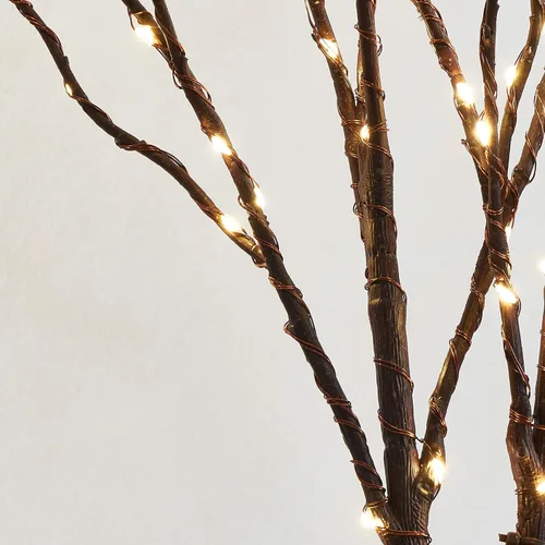 Vista 2 de LITBLOOM - Ramas de sauce marrón iluminadas, de 32 pulgadas, 100 luces LED con temporizador que funcionan con baterías, ramas de árbol con luces