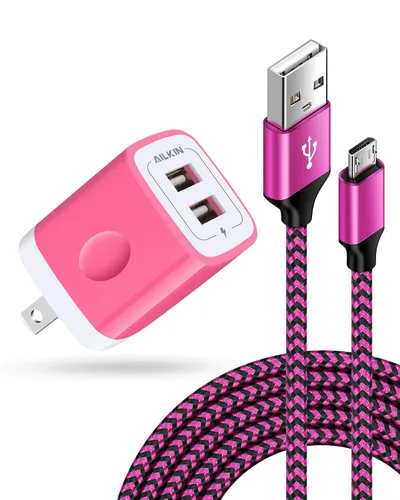 Vista 9 de AILKIN Cargadores de iPhone, [certificado Apple MFI] Cable Lightning trenzado de 6 pies de largo + cargador de pared USB, cable de alimentación