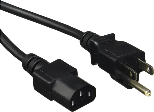 Vista 21 de Monoprice Cable de alimentación NEMA 5-15P a IEC 60320 C13, 18AWG, 10A/1250W, 125V, 3 clavijas, 1 pie, negro, paquete de 6
