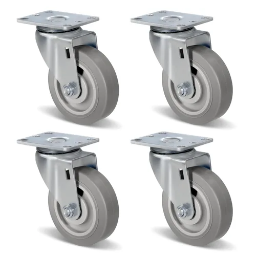 Vista 42 de Ruedas resistentes de 3 pulgadas, ruedas giratorias con frenos, ruedas de placa con rueda de goma para muebles, plataforma, camión, carrito