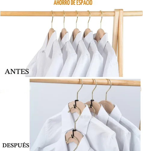 Vista 8 de Ganchos de conector para colgar ropa, clips extensores resistentes, organizador de mini ganchos de conexión en cascada para perchas de plástico