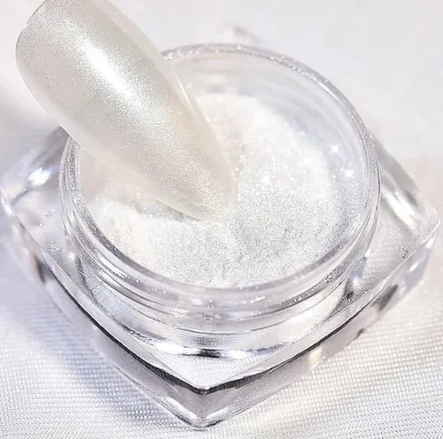 Vista 4 de Cre8tion - Polvo mágico de uñas cromado y perla blanca para arte de uñas, purpurina cromada en polvo brillante, uso profesional en salones