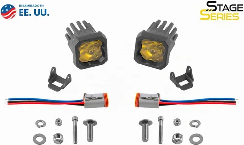 Vista 7 de Diode Dynamics SSC1 Luz LED deportiva estándar amarilla (par), inundación con retroiluminación ámbar