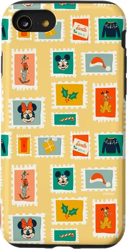 Vista 18 de iPhone 16 Disney Mickey & Minnie Mouse Holiday Christmas Santa Stamps Case