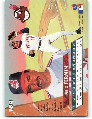 Vista 2 de 1993 Ultra #184 Felix Fermin NM-MT Cleveland Indians Baseball