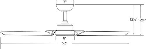 Vista 10 de Roboto - Ventilador de techo inteligente de 3 aspas para interiores y exteriores, aluminio cepillado de 52 pulgadas con control remoto, funciona