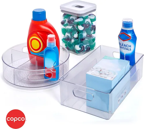 Vista 9 de Copco Contenedor de almacenamiento de alimentos y organización con tapa hermética, 4.43 cuartos de galón, transparente