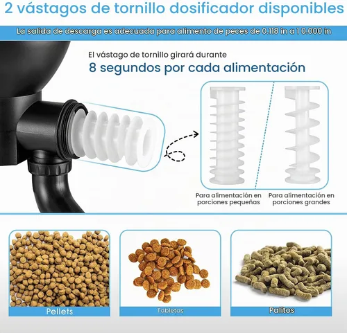 Vista 5 de hygger Alimentador automático de los pescados del estanque del control del LCD, capacidad 5.5L, DC 12V