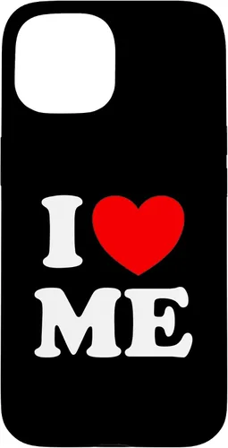 Vista 6 de Carcasa divertida para iPhone 16 I Love Me I Red Heart Me I Love Me Myself And I