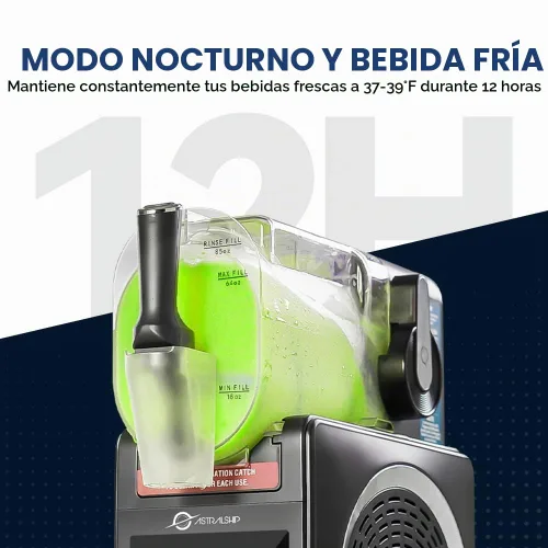 Vista 5 de Máquina de Granizados de 85 oz Fabricadora de Bebidas Congeladas con 6 Programas Preestablecidos, Control Inteligente de Temperatura, Enjuague Negro