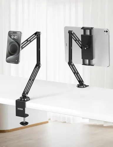 Vista 8 de XAOSUN Soporte para tablet ajustable, soporte magnético de aluminio para iPad, soporte plegable para tableta, rotación de 360°, compatible con iPad