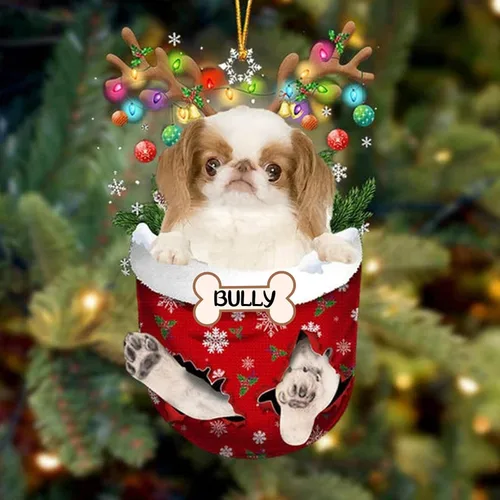 Vista 214 de IZI POD Affenpinscher Adorno de Navidad personalizado para perro, adorno de bolsillo de nieve para perro para árbol de Navidad, adorno acrílico