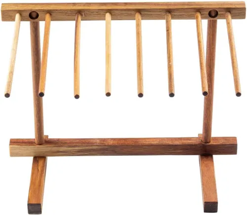 Vista 2 de Tablecraft 11086 - Escurridor de pasta, 14.25 pulgadas de altura, madera de acacia, natural