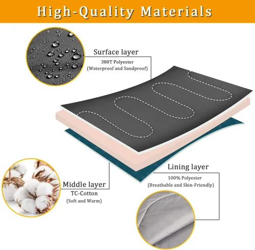 Vista 4 de ECOOPRO Saco de dormir para clima cálido, portátil, impermeable, compacto, ligero, cómodo con saco de compresión, ideal para acampar al aire libre
