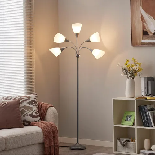 Vista 9 de HonoDing Medusa Lámparas de Pie Lámparas de Pie 5 Cabezales Luz de Lectura Ajustable Pantalla Grande Uso Bombilla E26 A19 Lámparas de Pie para Sala