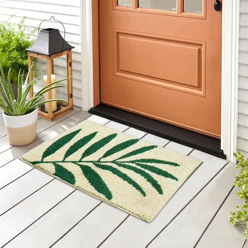 Vista 8 de Hi Space Alfombras de baño de 24 x 16 pulgadas con hojas para baño, antideslizante, lavable a máquina, suave, absorbente, bonita alfombra de baño