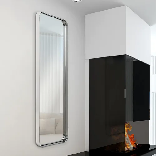 Vista 18 de Empire Art Direct Espejo de pared rectangular de acero inoxidable dorado ultra cepillado, espejo para baño, dormitorio, sala de estar, listo