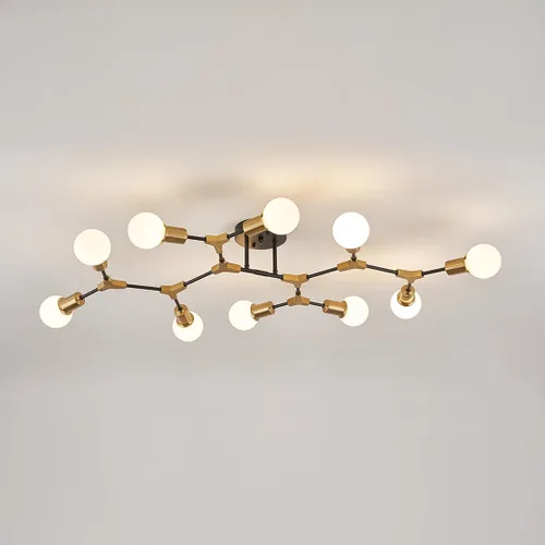 Vista 8 de Lámpara de techo moderna semiempotrada, lámpara de 4 luces de mediados de siglo para comedor, dormitorio, cocina, vestíbulo, entrada, pasillo