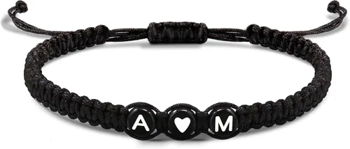Vista 76 de Pulseras con iniciales para mujeres y hombres, regalos para novia, novio, pulseras de letras "I Love You", regalos para ella, él, mejor amigo