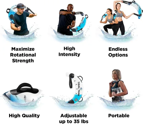 Vista 4 de Tidal Tank Tube - La bolsa Aqua Bag original - Bolsa de peso de agua de hasta 49 libras - Bolsas de arena ajustables para entrenamiento alternativo