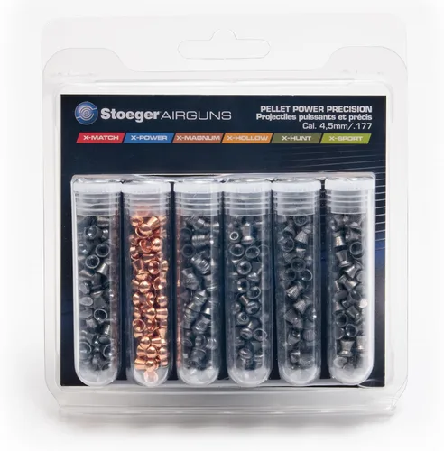 Vista 5 de Stoeger XM1 PCP Airgun, alcance y bomba manual Combo - Calibre .177 - Sintético negro con paquete de muestras de pellets de la familia X