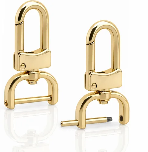 Vista 12 de CRAFTMEMORE 2 piezas de gancho de presión desmontable con cierre giratorio con barra de tornillo VT99 para reemplazo de hardware de correa de bolsa