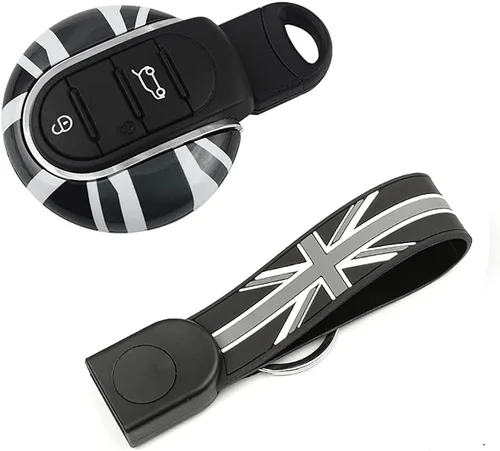 Vista 8 de Union Jack Design - Carcasa para llave a distancia para Mini Cooper KeyCase F54 F55 F56 F60 2014-2023 cuadriculado
