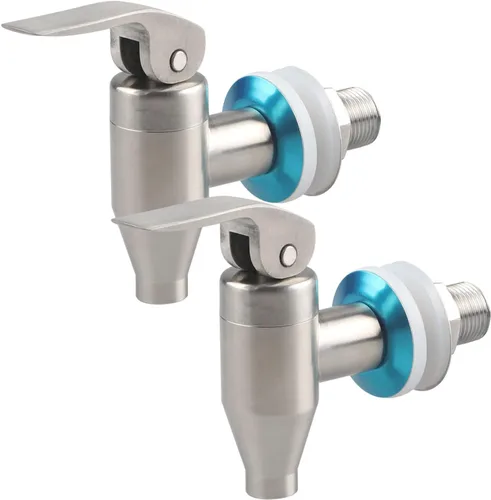 Vista 7 de 2 piezas de espita de acero inoxidable para dispensador de bebidas, grifo dispensador de agua de metal negro GWENBHMTOOL