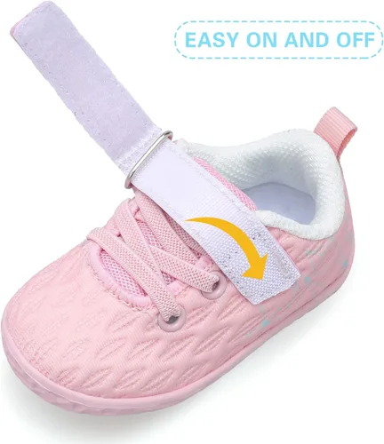 Vista 3 de FEETCITY Zapatillas de bebé para niños y niñas zapatos de primera caminata zapatos de cuna para recién nacidos zapatos de meter