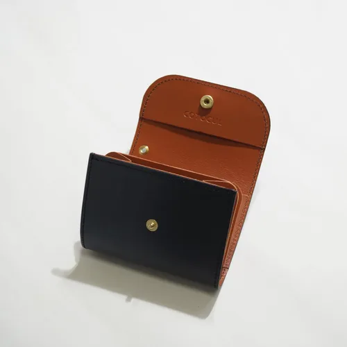 Vista 10 de Cartera pequeña para hombres y mujeres minimalista delgado tarjetero monedero hecho en Kioto, Japón, Naranja, Teñido degradado