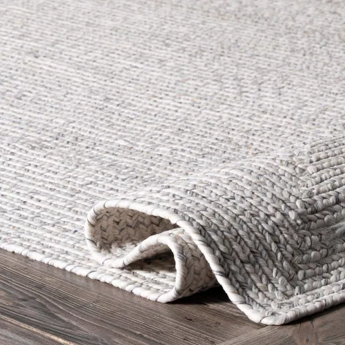 Vista 5 de nuLOOM Alfombra de Área Cuadrada Sólida Trenzada a Mano de 8 Pies para Interiores/Exteriores, Apta para Mascotas, Alto Tráfico, Resistente a