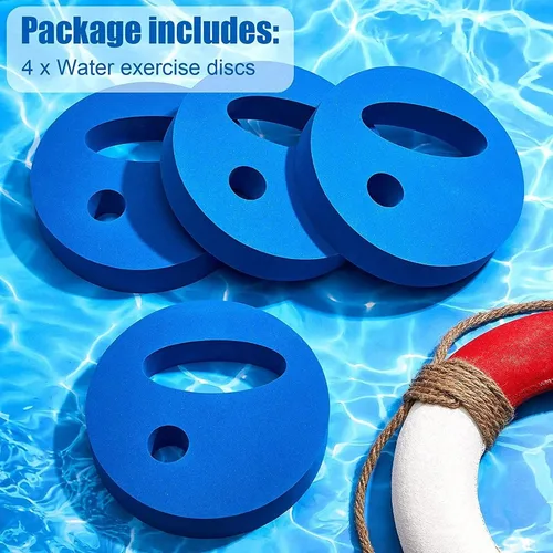 Vista 6 de 4 discos de ejercicio acuático, discos de mano de espuma EVA para piscina, resistencia al ejercicio, pesos de agua, equipo aeróbico de agua, disco