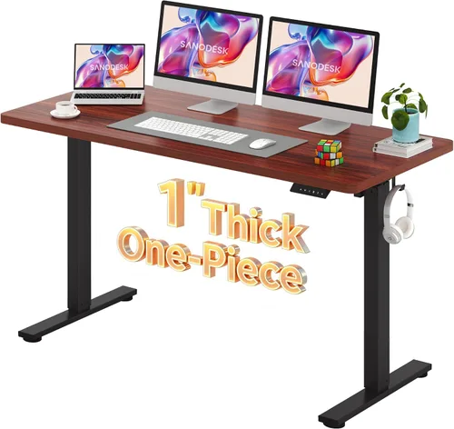 Vista 26 de SANODESK Escritorio Eléctrico de Pie de 40 x 24 pulgadas, Superficie de Una Pieza, Escritorio de Altura Ajustable con Controlador de 6 Botones Marco