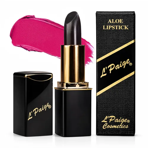 Vista 10 de L'Paige L02 - GRAPE ICE Designer Lipstick Base de aloe vera, de larga duración, hidratante Morado claro con acabado helado iridiscente