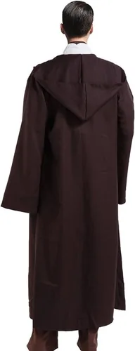 Vista 4 de Bata de fiesta para disfraz de Halloween, talla de EE. UU. (hombres, L, marrón)