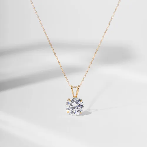 Vista 2 de Tienda Collection 14K Gold Infinite Elements Cubic Zirconia Pendant with Chain