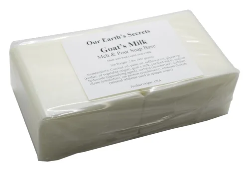 Vista 2 de Our Earth's Secrets jabón base con leche de cabra para derretir y verter, 2 lb