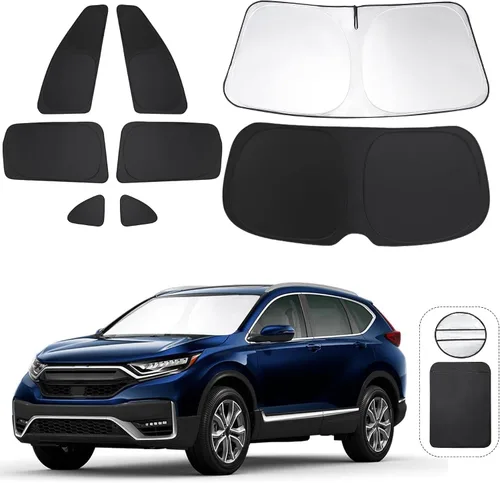 Vista 136 de TINGLU Persianas de ventana para Honda CR-V 2023-2026, accesorios para ventanas laterales de automóvil, parabrisas triangular, parasol para rayos UV