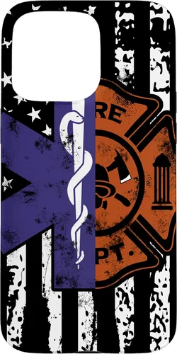 Vista 31 de EMT Firefighter Fire Rescue EMT - Funda de regalo con bandera americana para iPhone 17