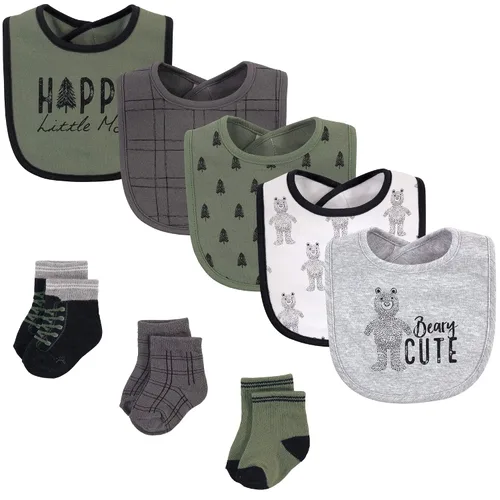 Vista 59 de Hudson Baby Conjunto de babero y calcetines unisex de algodón para bebé, Tamaño único Chica Calabaza