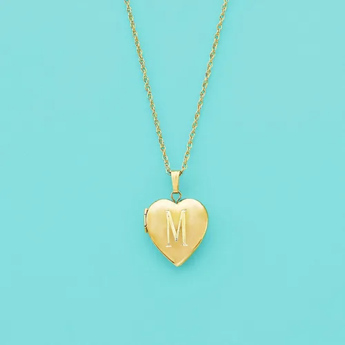 Vista 4 de Ross-Simons 14kt Yellow Gold Personalized Heart Locket Necklace