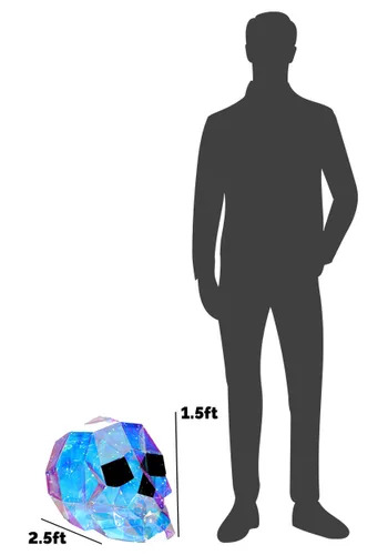 Vista 5 de Calavera Geométrica Iridiscente de 12 Pulgadas Multicolor