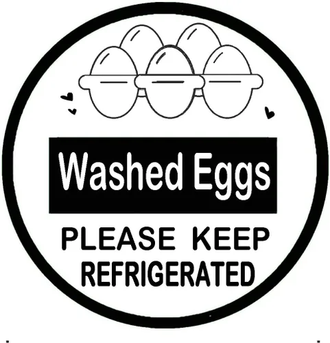 Vista 3 de Etiquetas adhesivas redondas de cartón refrigerado de huevos lavados, etiquetas adhesivas redondas de 2 pulgadas para huevos frescos de granja